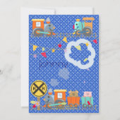 すべての乗船、列車の誕生日パーティー招待状 招待状 (裏面)