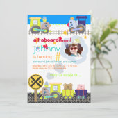 すべての乗船、列車の誕生日パーティー招待状 招待状 (スタンド正面)