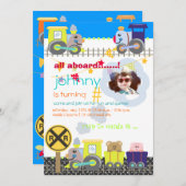 すべての乗船、列車の誕生日パーティー招待状 招待状 (正面/裏面)