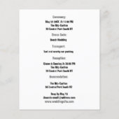 すべての予算を1つの情報で割り当て、結婚式招待状 チラシ (裏面)