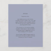 すべての予算を1つの結婚式でRSVP詳細レジストリ (裏面)