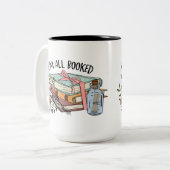 すべての予約された花のリボンのブックメッセージをボトル ツートーンマグカップ (正面左)