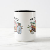 すべての予約された花のリボンのブックメッセージをボトル ツートーンマグカップ (中央)