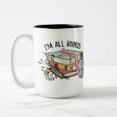 すべての予約された花のリボンのブックメッセージをボトル ツートーンマグカップ (左)