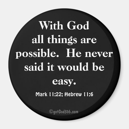 すべての事が可能であるgotGod316.com聖なる書物、 経典 マグネット (正面)