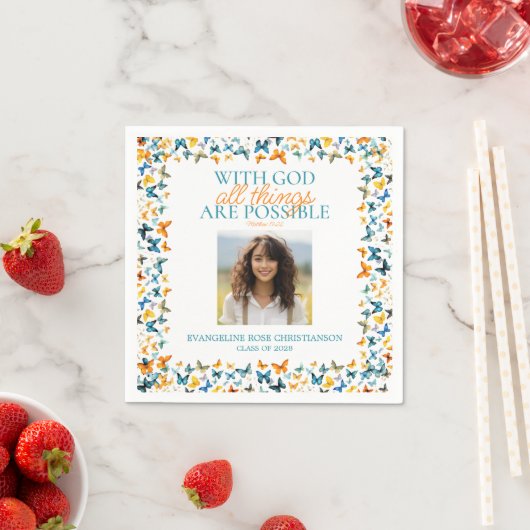 すべての事が可能な神とバタフライグラード スタンダードカクテルナプキン (インサイチュ)