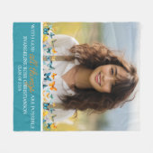 すべての事が可能な神とバタフライグラード フリースブランケット (正面(横))