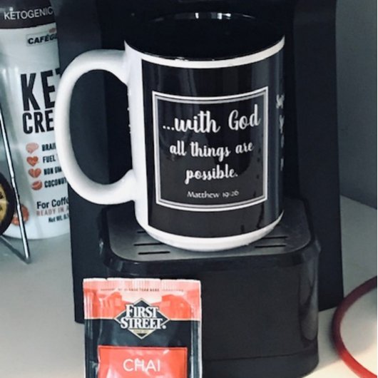 すべての事が可能な黒の紫感動的 ツートーンマグカップ