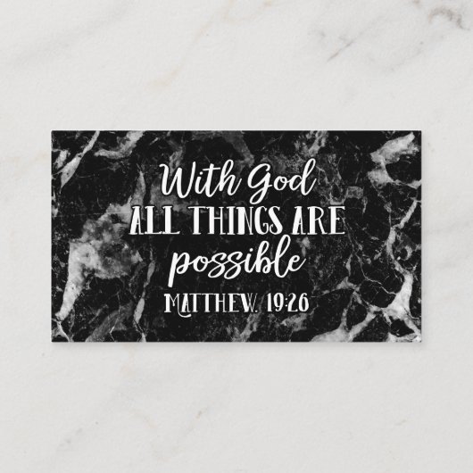 すべての事は可能なキリスト教の聖書の詩です 名刺 (裏面)