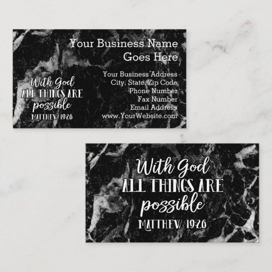 すべての事は可能なキリスト教の聖書の詩です 名刺 (正面/裏面)