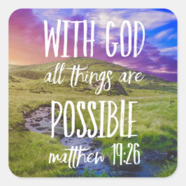 すべての事は可能な聖書の聖句聖なる書物、 経典 スクエアシール