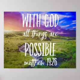 すべての事は可能な聖書の聖句聖なる書物、 経典 ポスター