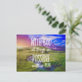 すべての事は可能な聖書の聖句聖なる書物、 経典 ポストカード (スタンド正面)