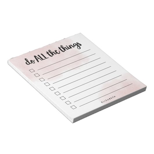 すべての事をする |パーソナライズされた赤面一覧 ノートパッド (アングル)