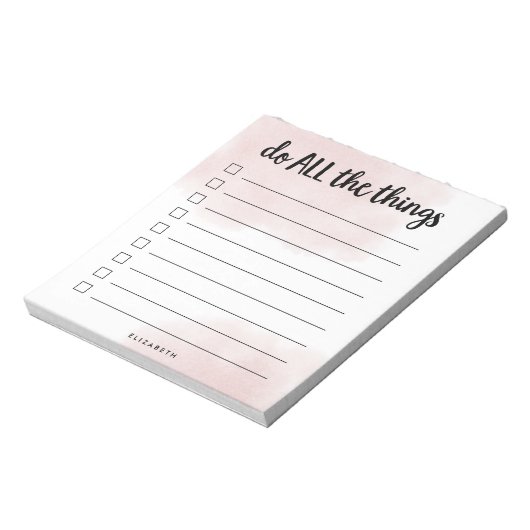 すべての事をする |パーソナライズされた赤面一覧 ノートパッド (回転)