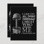 すべての事を行うことができる重量挙げジムキリスト教聖書 エンクロージャーカード (正面/裏面)