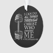 すべての事を行うことができる重量挙げジムキリスト教聖書 オーナメント (正面)