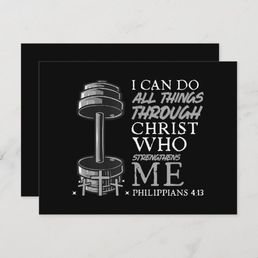 すべての事を行うことができる重量挙げジムキリスト教聖書 シーズンカード (正面/裏面)