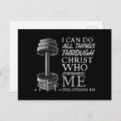 すべての事を行うことができる重量挙げジムキリスト教聖書 ポストカード (正面/裏面)