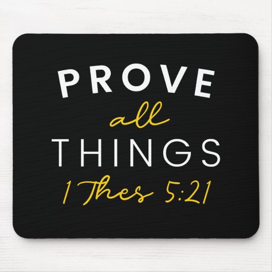 すべての事を証明バイブル引用文イエロータイポグラフィ マウスパッド (正面)