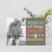 すべての事明るく美しい休日フォトカード シーズンカード (スタンド正面)