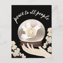 すべての人々に平和クリスチャン出生スノングローブ ポストカード