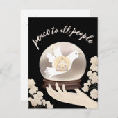 すべての人々に平和クリスチャン出生スノングローブ ポストカード (正面/裏面)