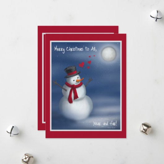 すべての人々に、近くにいる人にも遠くにいる人にも、クリスマスの喜びが! ホリデーカード (正面/裏面インサイチュ)