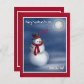 すべての人々に、近くにいる人にも遠くにいる人にも、クリスマスの喜びが! ホリデーカード (正面/裏面)