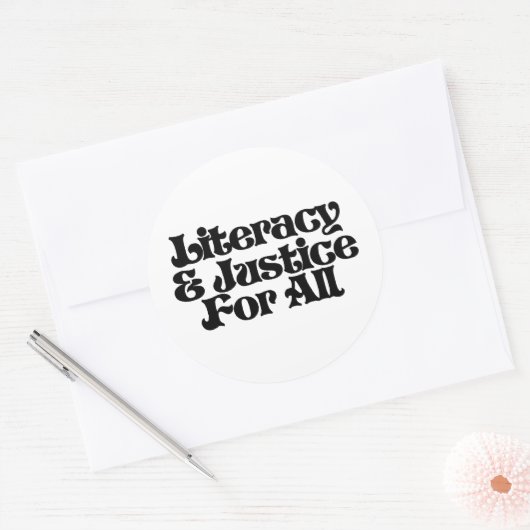 すべての人々のための識字及び正義 ラウンドシール (封筒)