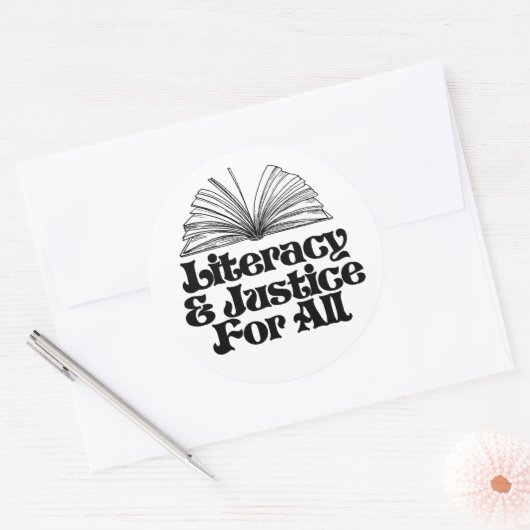 すべての人々のための識字及び正義 ラウンドシール (封筒)