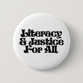 すべての人々のための識字及び正義 缶バッジ (正面)