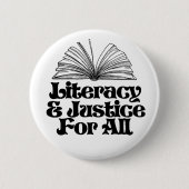 すべての人々のための識字及び正義 缶バッジ (正面)