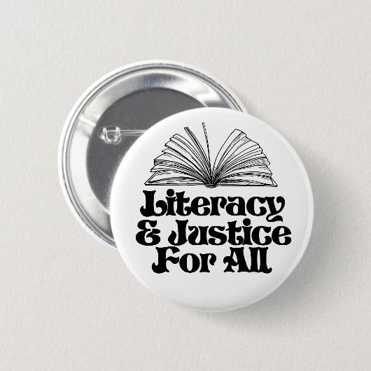 すべての人々のための識字及び正義 缶バッジ (正面&裏面)