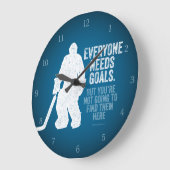 すべての人がゴールを必要とする（ホッケー） ラージ壁時計 (傾斜)