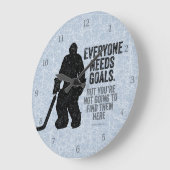 すべての人がゴールを必要とする（ホッケー） ラージ壁時計 (傾斜)