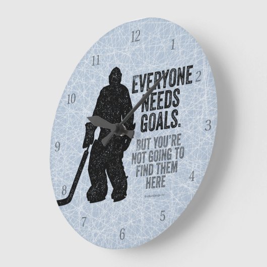 すべての人がゴールを必要とする(ホッケー) ラージ壁時計 (傾斜)