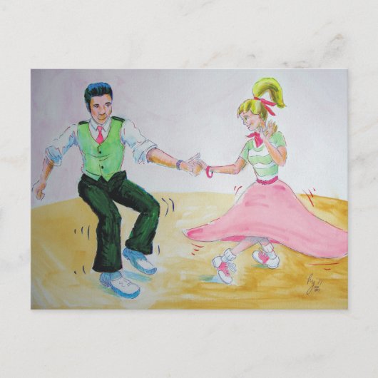 すべての人がツイスト・スイング・ダンサーを実行する ポストカード (正面)