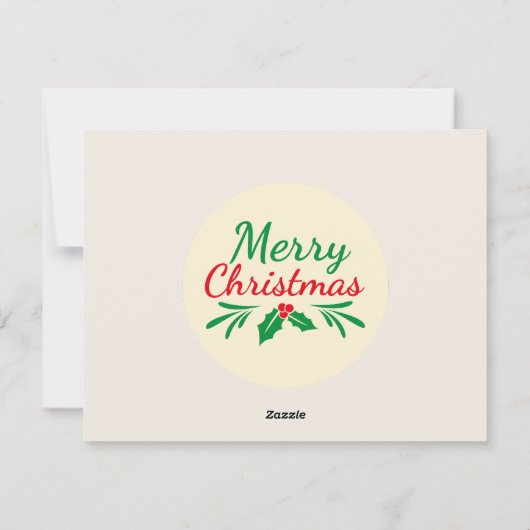 すべての人が楽しく輝かしいクリスマス ホリデー カード (裏面)