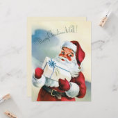 すべての人にクリスマスの喜びを(ヴィンテージサンタクロース) カード (正面/裏面インサイチュ)