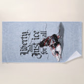 すべての人に対して公正なアイスホッケー ビーチタオル (正面)