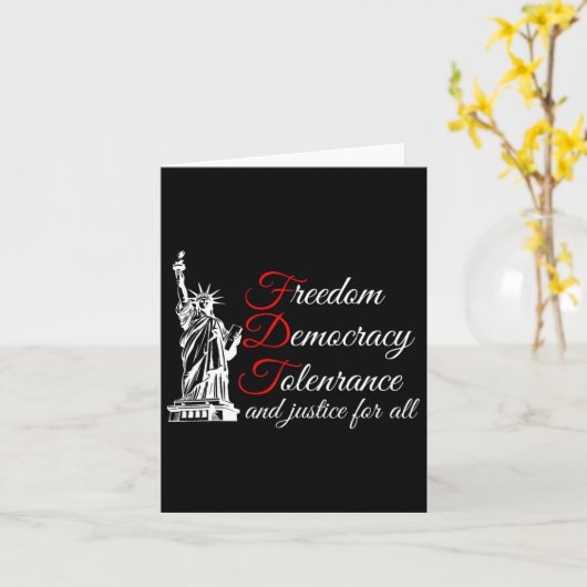 すべての人に対する自由の民主主義の寛容と正義 カード (黄色い花)