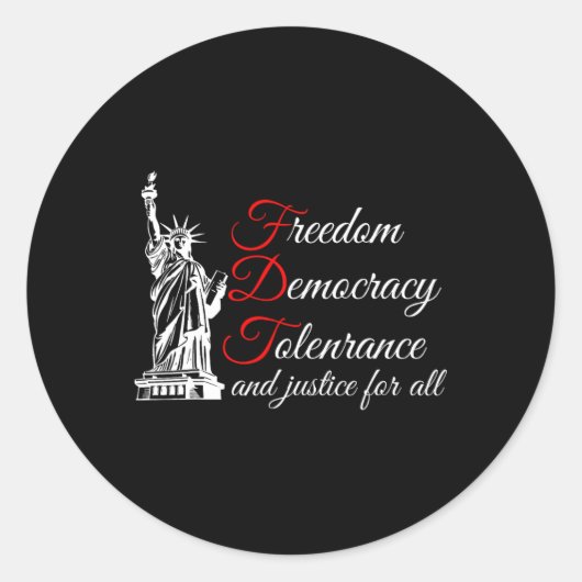 すべての人に対する自由の民主主義の寛容と正義 ラウンドシール (正面)