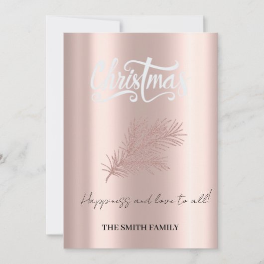 すべての人に幸せと愛を、ゴールドピンクの優雅さ シーズンカード (正面)
