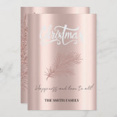 すべての人に幸せと愛を、ゴールドピンクの優雅さ シーズンカード (正面/裏面)