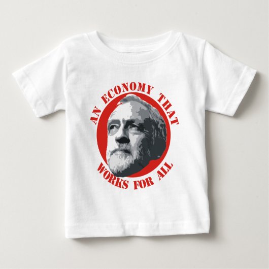 すべての人のために働く経済 ベビーTシャツ (正面)