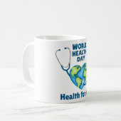 すべての人のための世界保健日健康 コーヒーマグカップ (正面左)