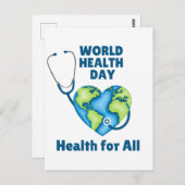すべての人のための世界保健日健康 ポストカード (正面/裏面)