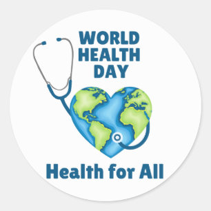 すべての人のための世界保健日健康 ラウンドシール