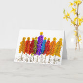 すべての人のための愛の平和クリスマスホリデーカード カード (黄色い花)